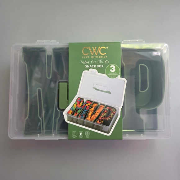 Cook With Color Other - Cook With‎ Color MVP Snack Box 3 Compartment On-The-Go Food Container Green